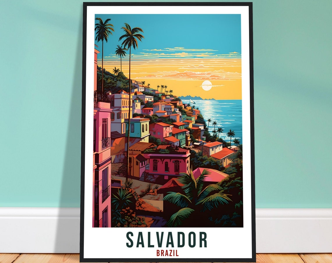 Salvador Travel Print Wall Art Salvador Brazil Wall Hanging Salvador Artwork Art Gifts Salvador Travel Poster Brazil Decor Art Lovers Gift