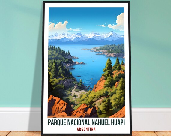 Nahuel Huapi National Park Argentina Lake Mountains Travel Poster