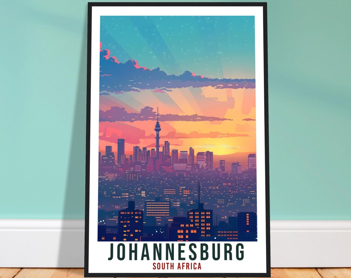 Johannesburg South Africa Travel Poster Wall Art Wall Hanging Home Dcor Johannesburg Gift Art Lovers Artwork Gift Print South African Print