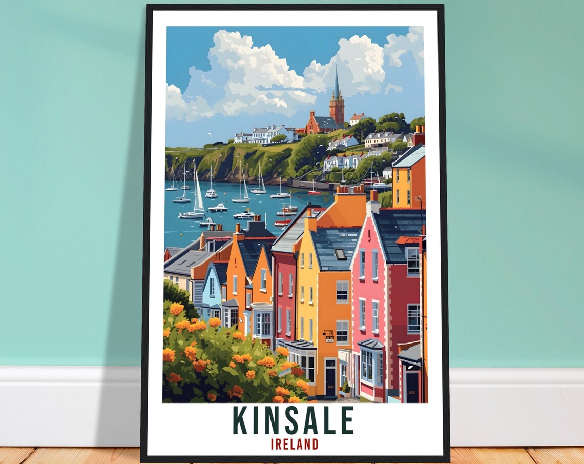 Kinsale Travel Poster, Ireland Home Decoration