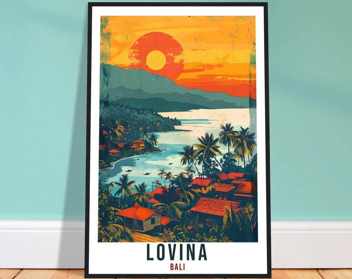 Lovina Bali Travel Print Bali Wall Art Wall Hanging Home Dcor Lovina Gift Landmark Artwork Travel Art Indonesia Lovina Travel Poster