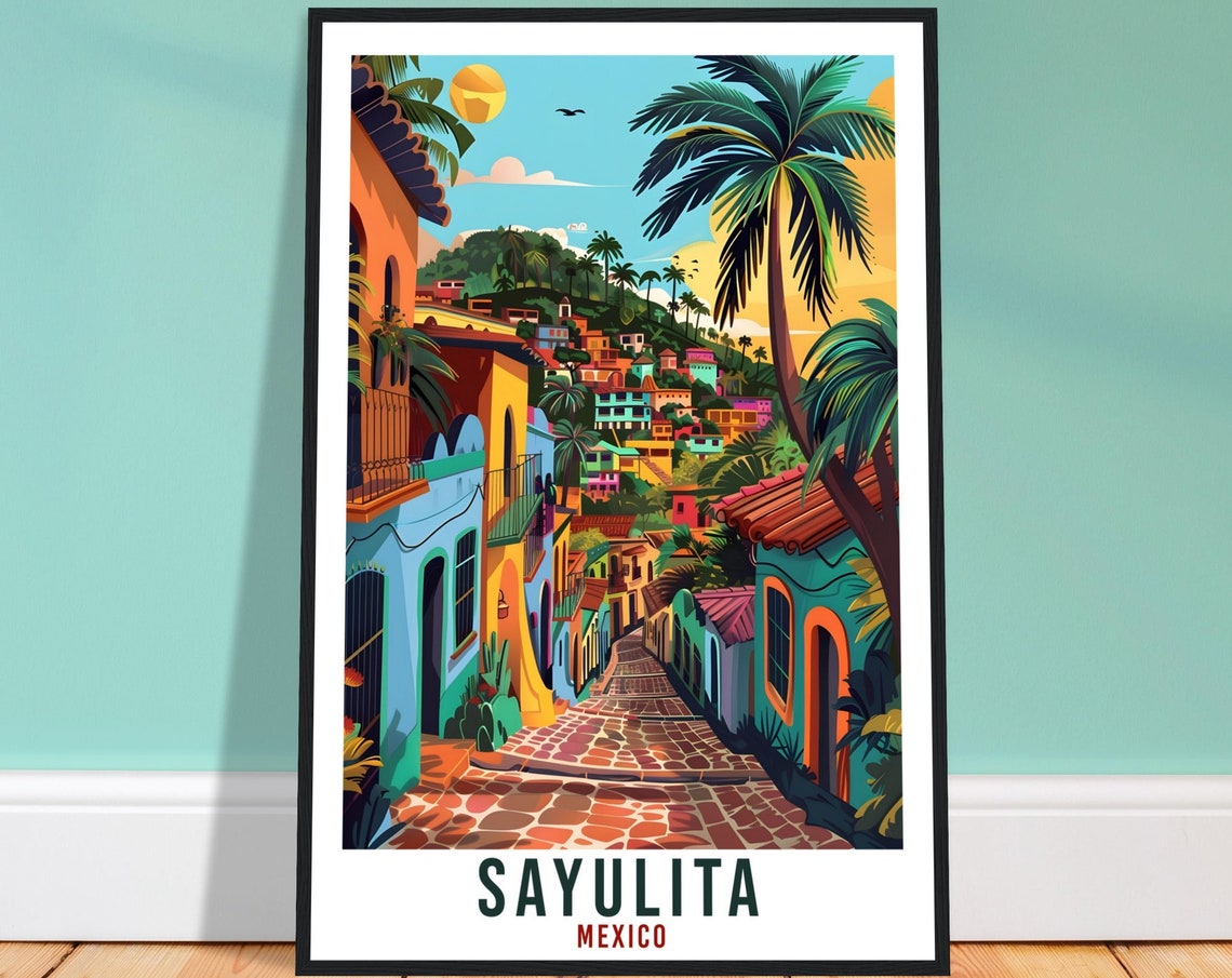 Sayulita Mexico Travel Print Mexico Wall Art Wall Hanging Home Dcor Sayulita Gift Mexico Landmark Artwork Travel Art Mexican Travel Poster