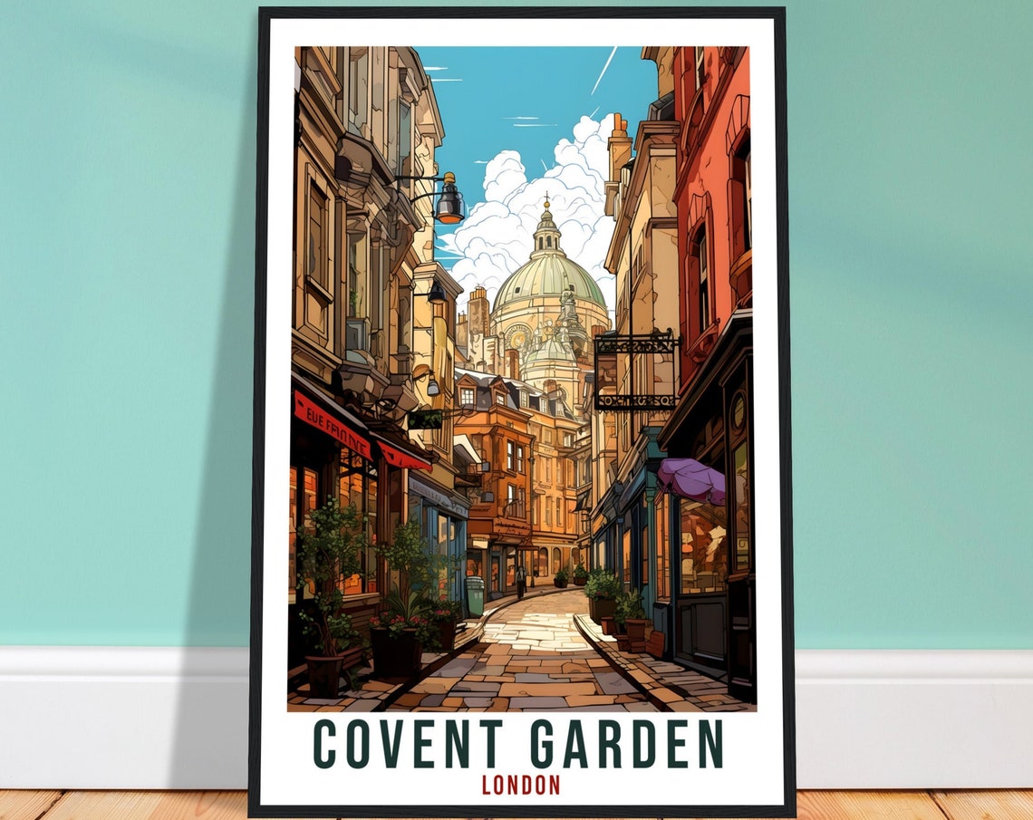 Covent Garden Travel Print London Wall Art Home Decor Wall Hanging Travel Art Gift Covent Garden Travel Poster London City Artwork Art Lover