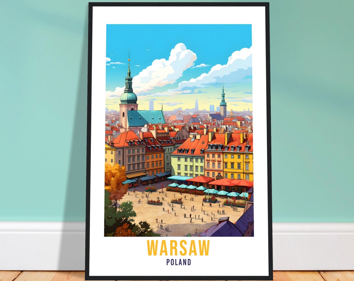 Warsaw Travel Print Wall Art Warsaw Wall Hanging Poland Gift Warsaw Holiday Print Art Print Warsaw Travel Gift Travel Poster Warsaw City Art