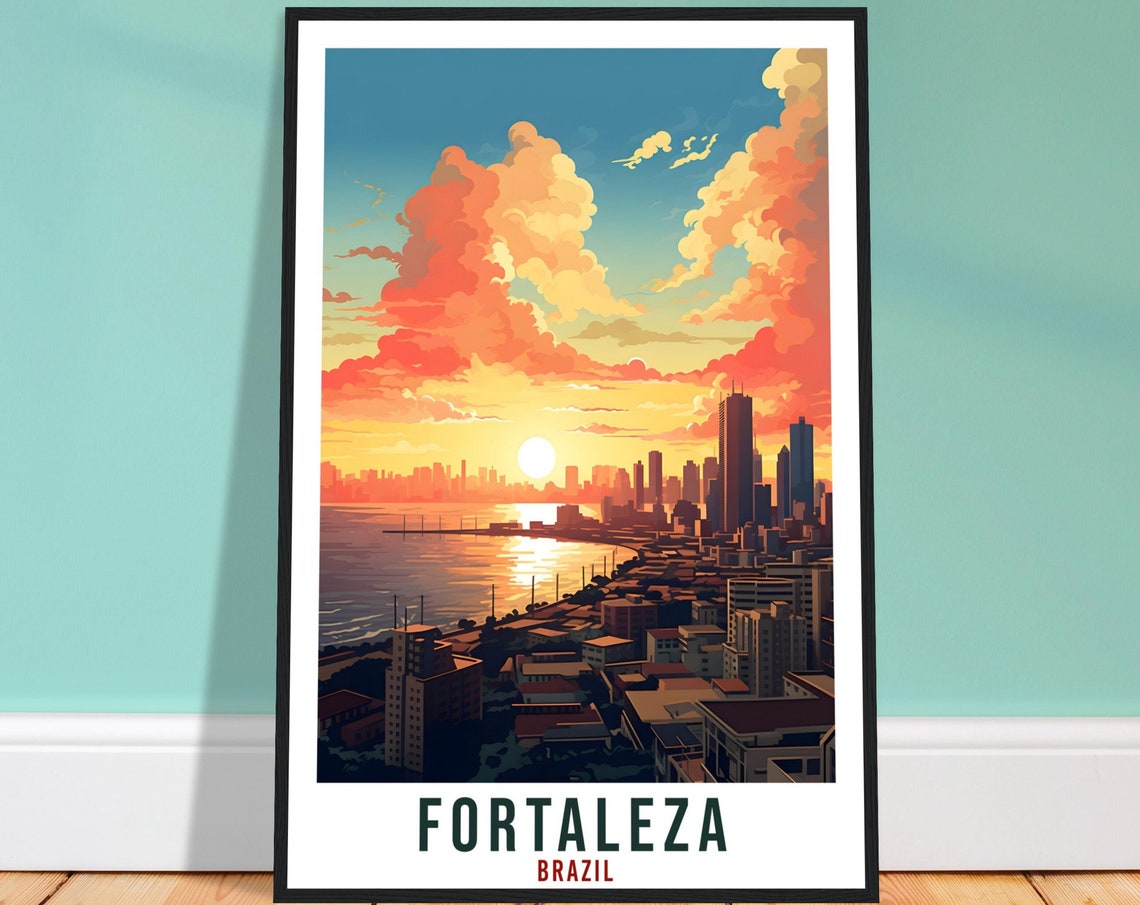 Fortaleza Travel Print Wall Art Fortaleza Brazil Wall Hanging Artwork Fortaleza Art Gifts Fortaleza Travel Poster Brazil City Art Lover Gift