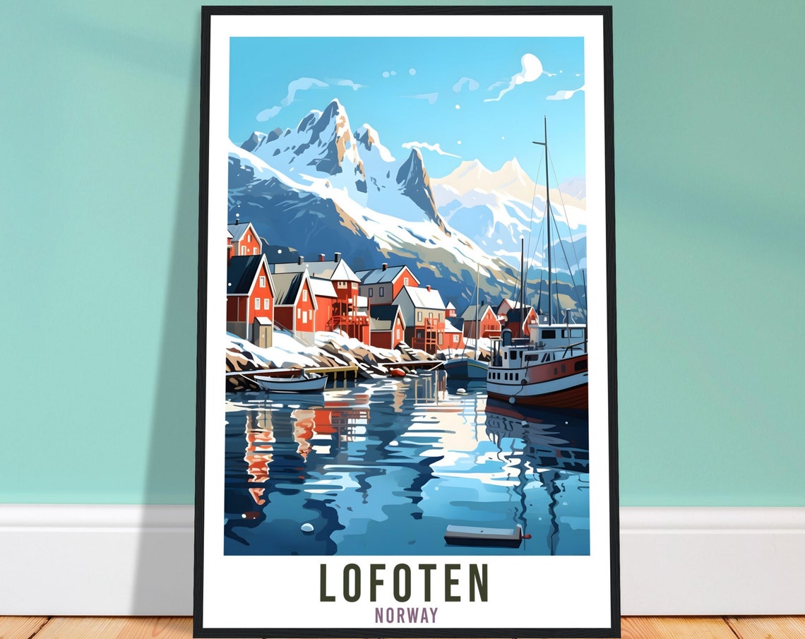 Lofoten Norway Travel Print Lofoten Islands Wall Hanging Norway Arctic Lofoten Travel Poster Northern Norway Wall Art Lofoten Travel Poster