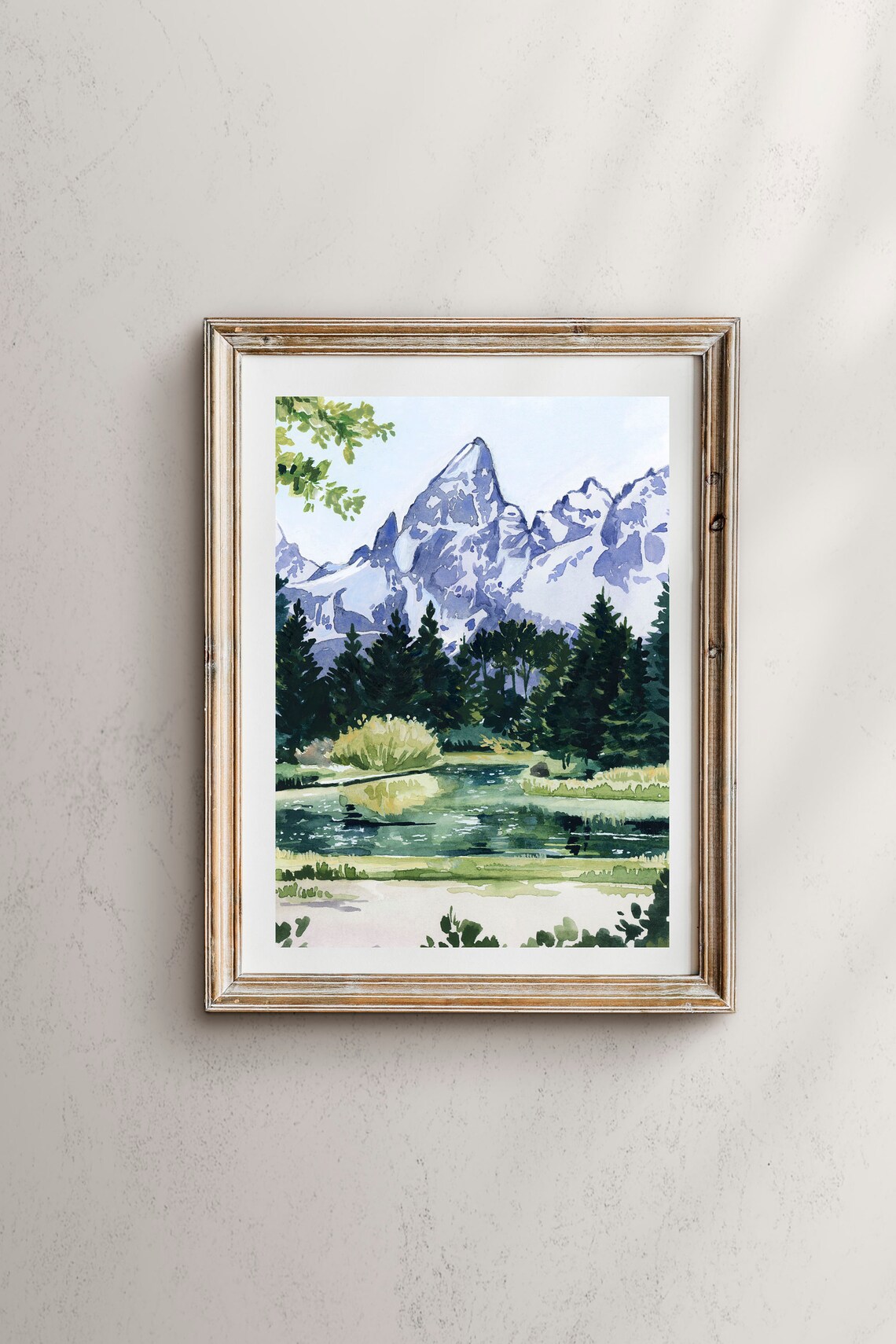Grand Teton National Park Watercolor Landscape Art