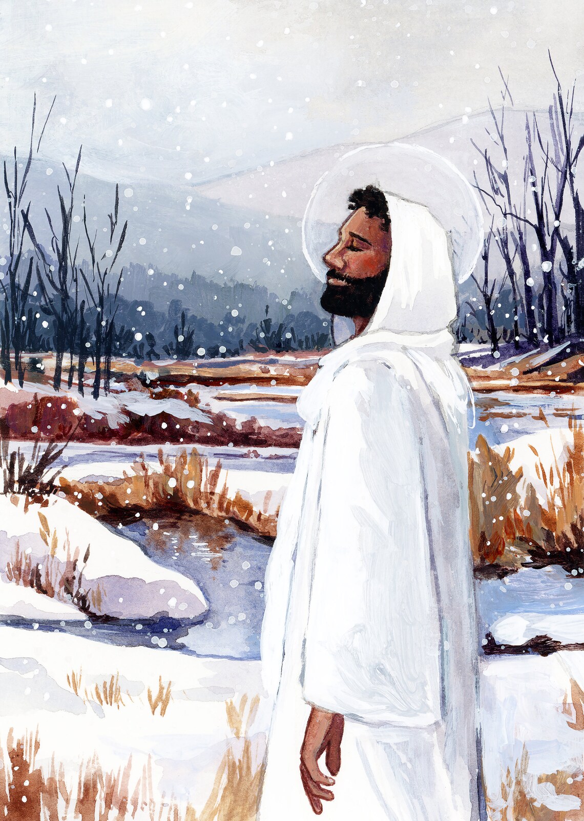 He Is With Me In My Winters, Jesus Christ Art - Image 2