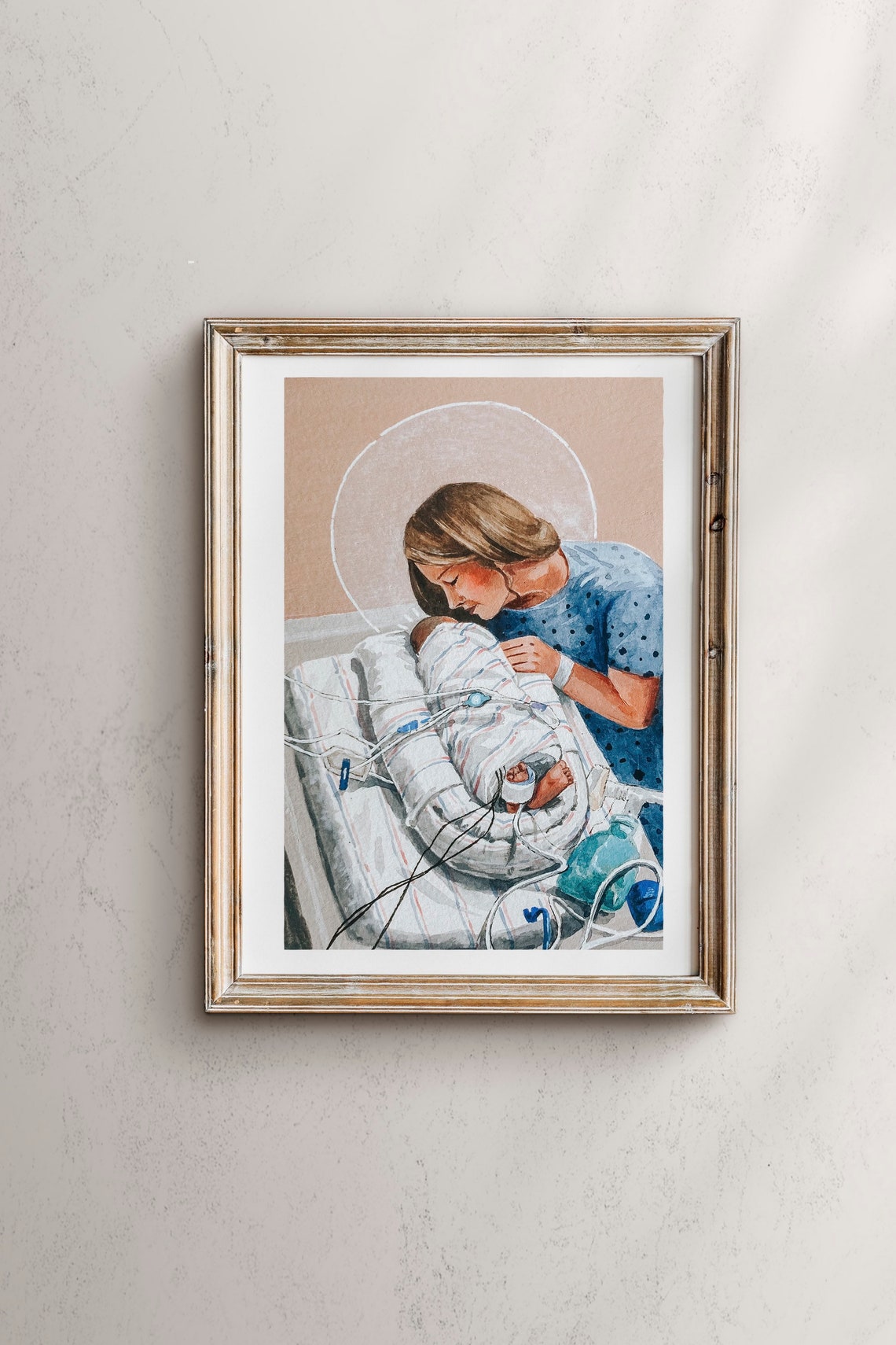 NICU Mom Motherhood Art Print, Nursery Wall Art