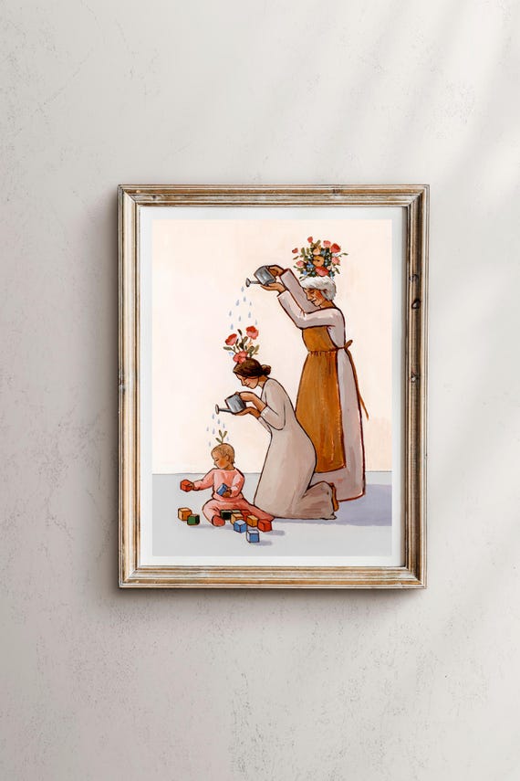 Generations Of Growth, Motherhood Nursery Art Print
