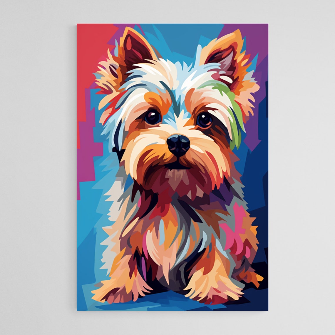 Yorkshire Terrier Pop Art Colorful Dog Portrait Animal Poster