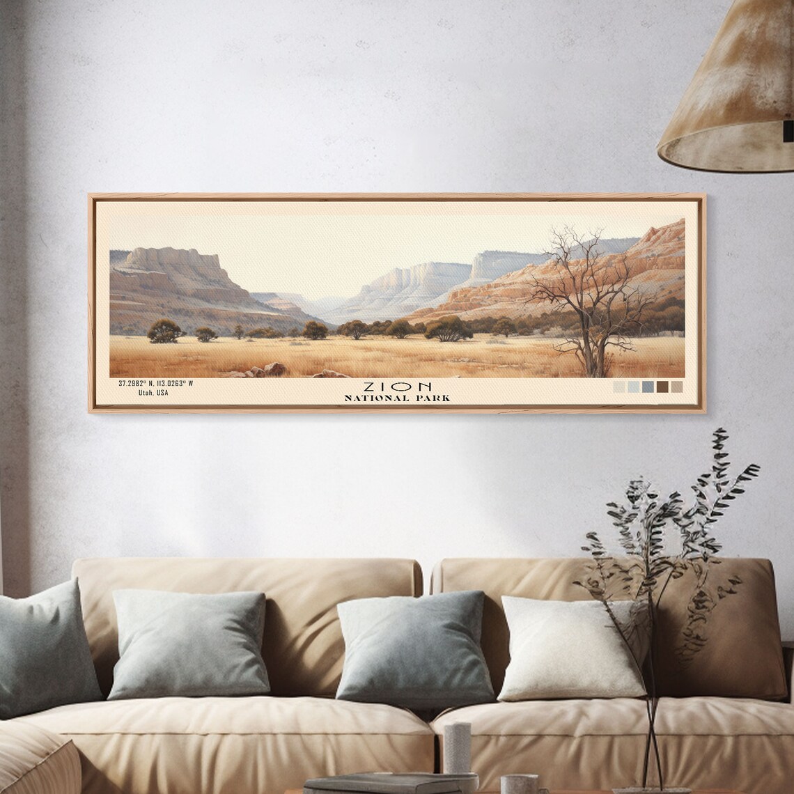 Zion National Park Golden Valley Red Cliffs Vintage Travel Map Poster - Image 4