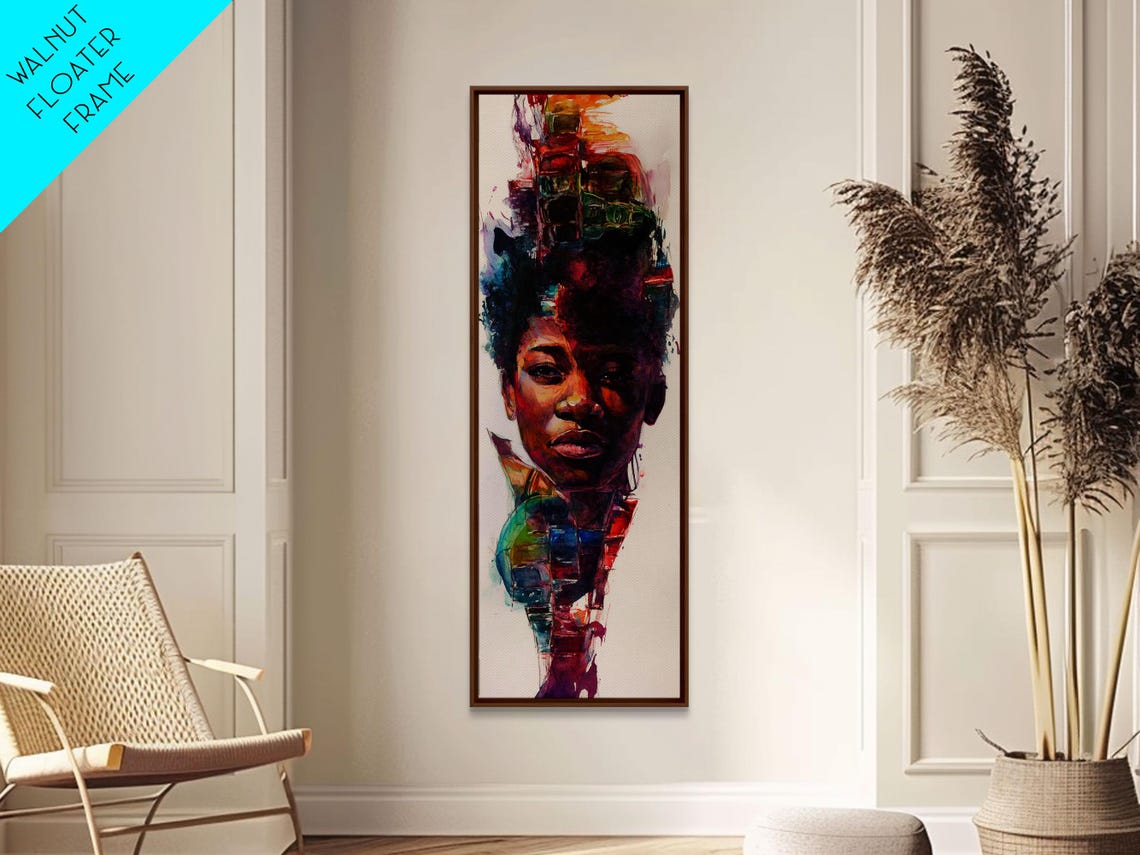 African Woman Portrait Colorful Abstract Watercolor Art Poster - Image 5