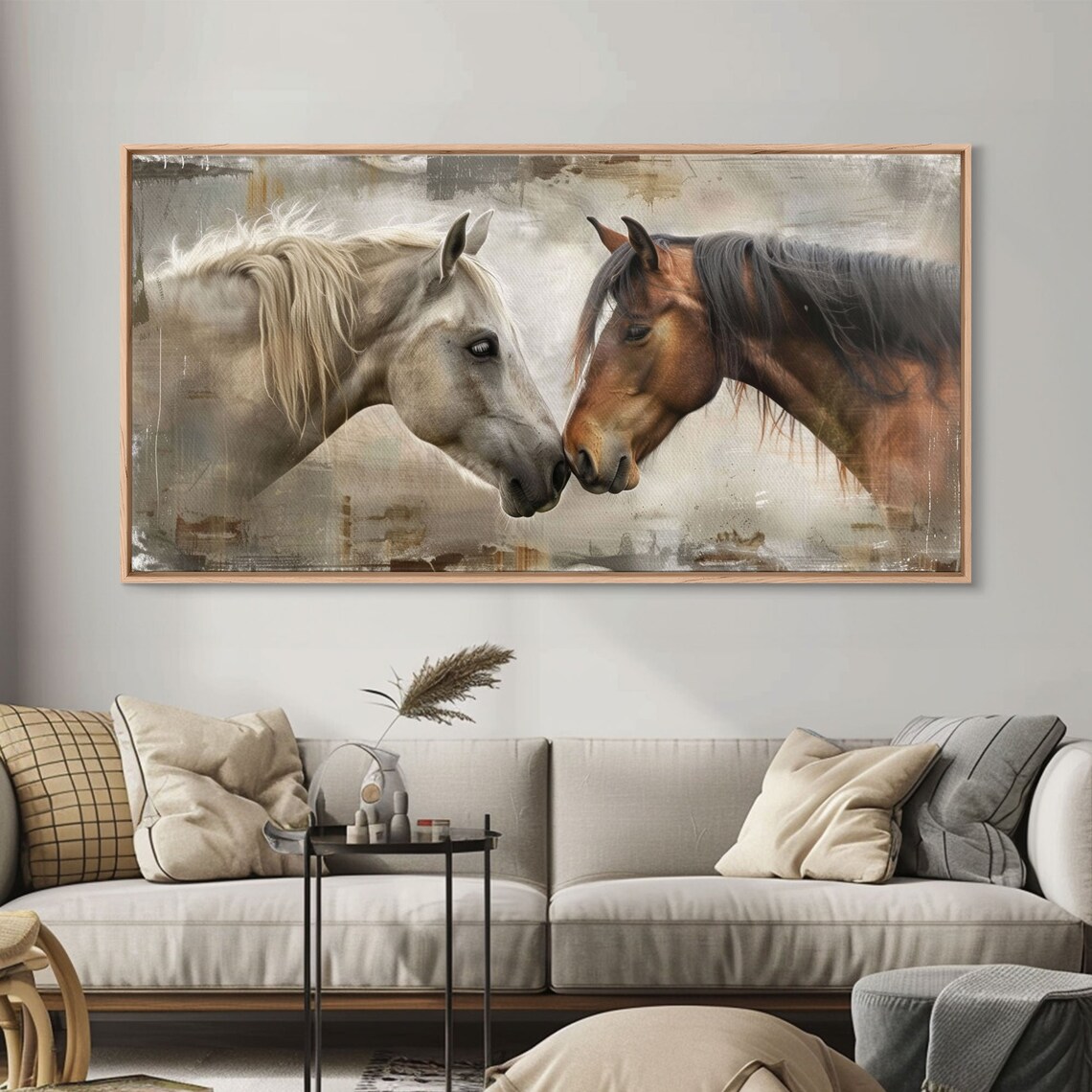 Cowboy Riding Desert Landscape Art Print, Rustic Western