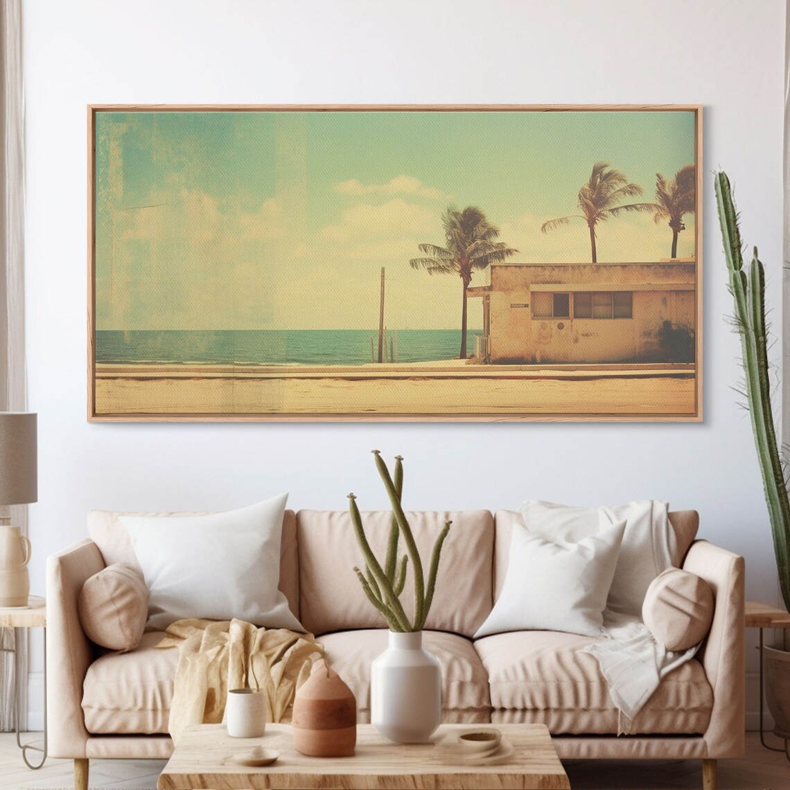 Florida Beach Vintage Polaroid Photo Retro Palm Trees Ocean Vaporwave Wall Art Print - Image 3