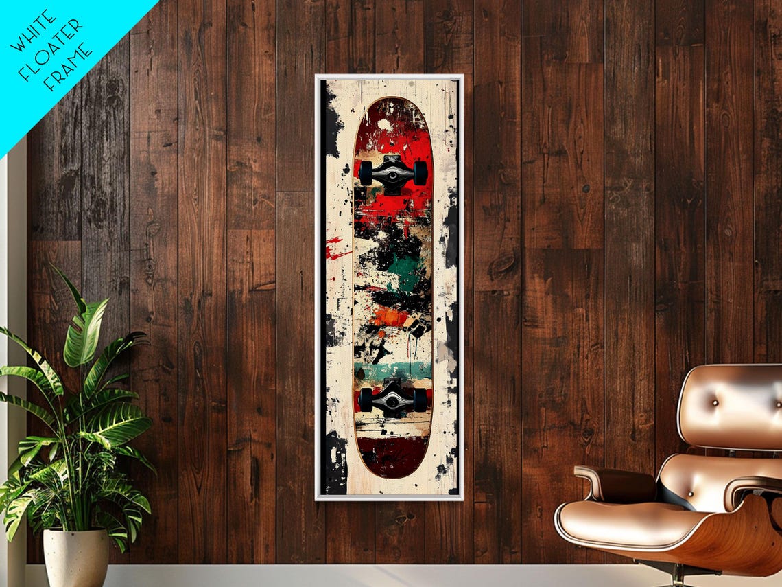 Vintage Skateboard Deck Abstract Graffiti Street Art Decor Poster