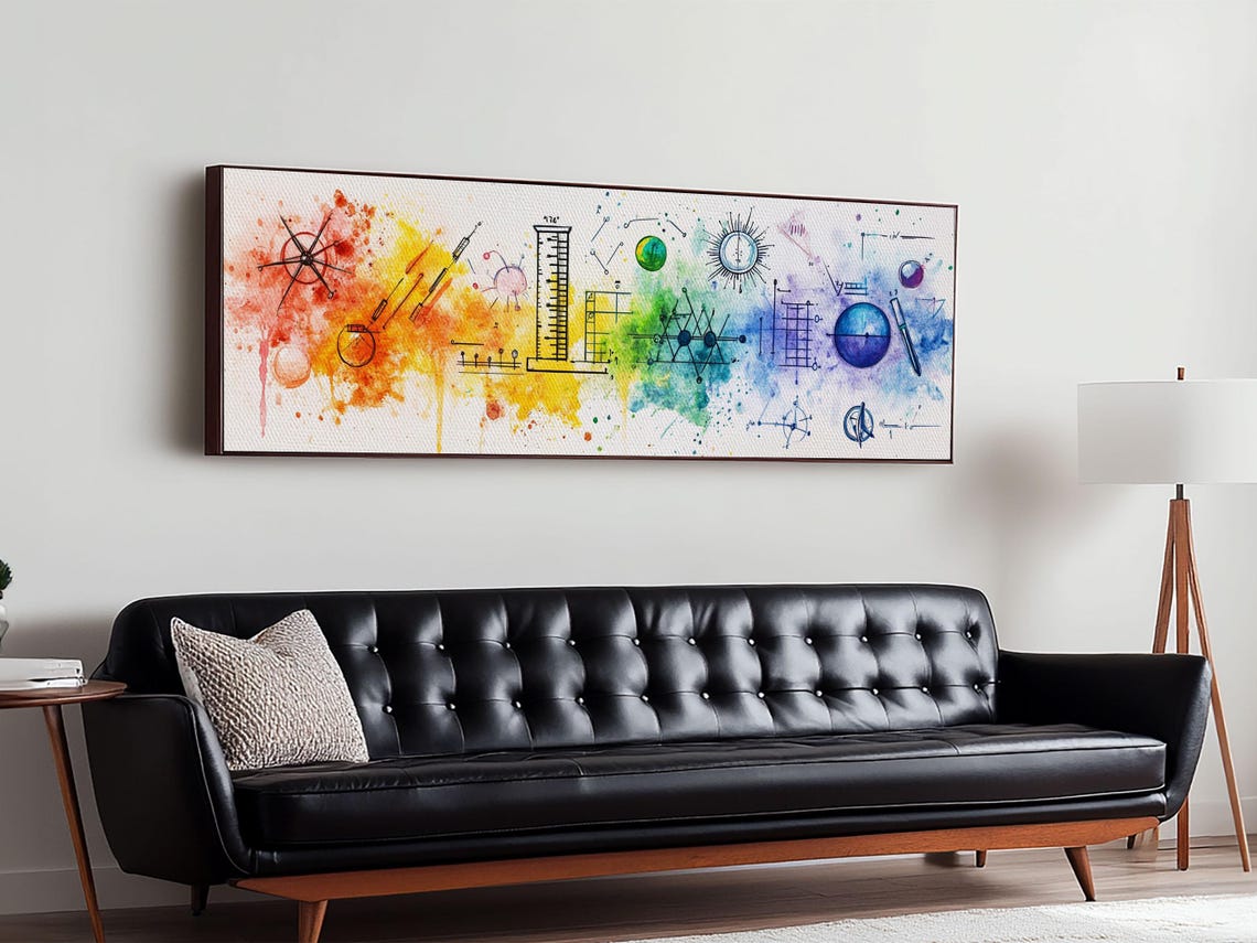 Colorful Science Lab Art Abstract Chemistry Rainbow Diagram Poster - Image 3