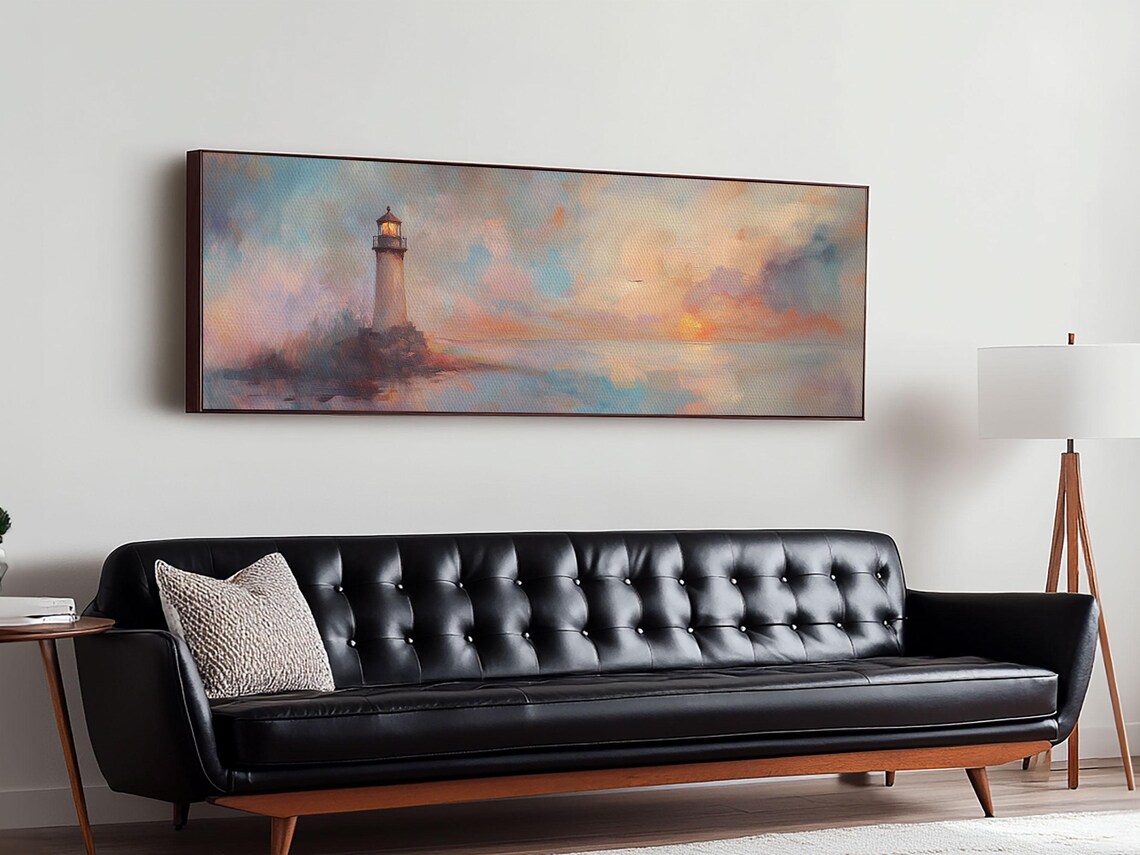 Whimsical Lighthouse Seascape Art Print, Nautical - Image 4