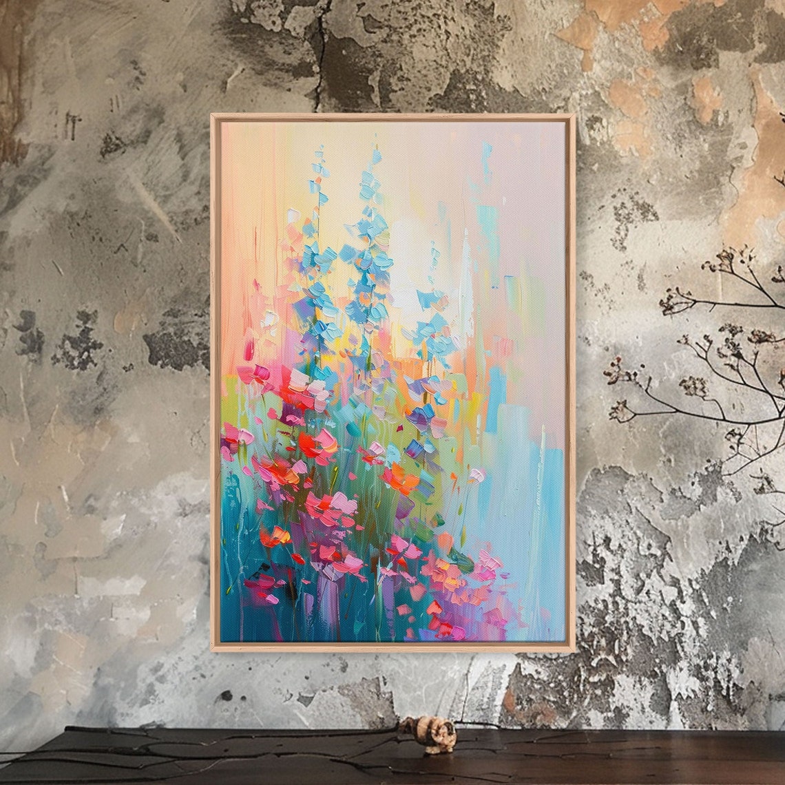 Pastel Spring Blossoms Impressionist Floral Meadow Abstract Poster - Image 4