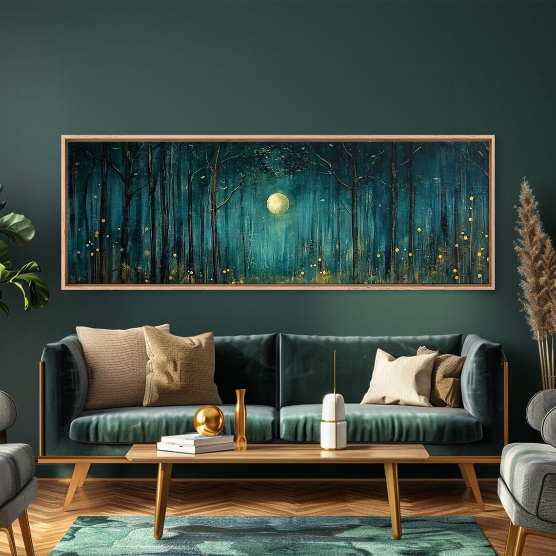 Dark Fantasy Forest At Midnight Wall Art Print - Image 2