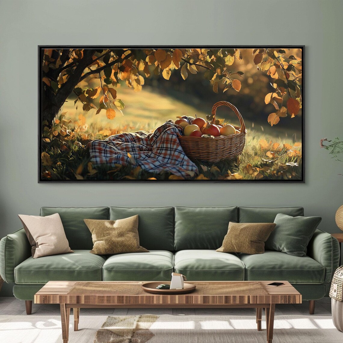 Basket Of Apples Autumn Orchard Harvest Still Life Fall Poster