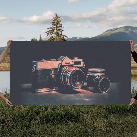 Vintage Film Camera Still Life Retro Photography Gear Moody Dark Wall Art Poster