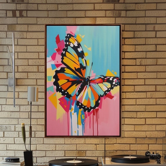 Monarch Butterfly Framed Print Colorful Wall Art Living Room Decor Vibrant Insect Art Unique Artwork For Bedroom And Office