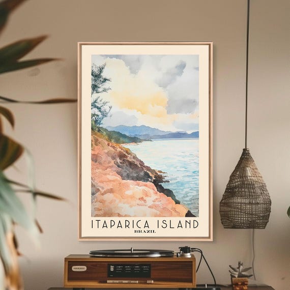 Itaparica Island Brazil Watercolor Beach Print Vacation Gift Brazil Wall Art Beach Painting Beach Decor Beach Painting