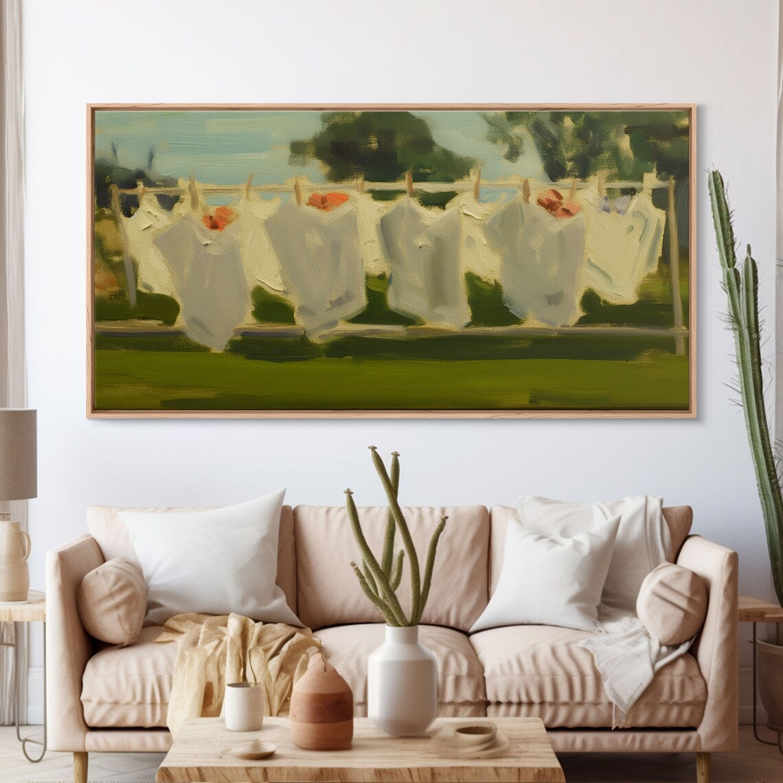 Laundry Room Oil-Painting-Style Panoramic Art Print - Image 4