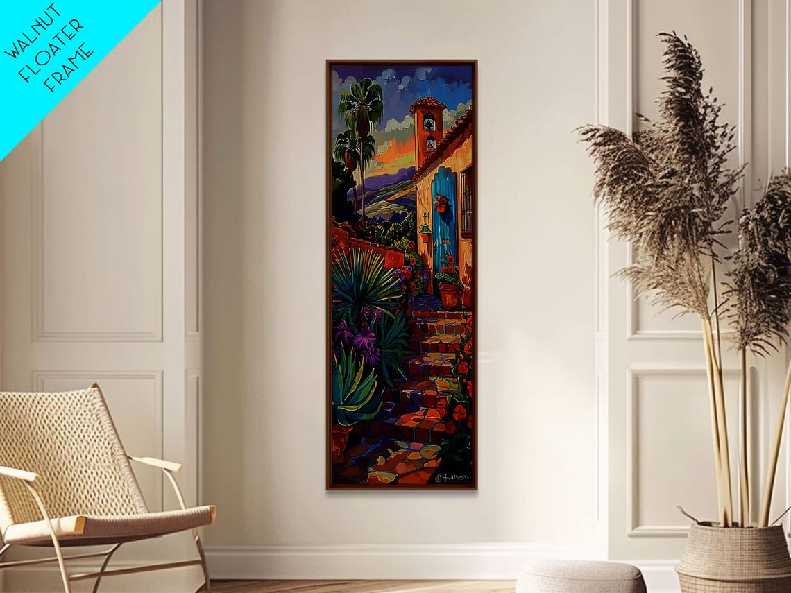 Tuscan Villa Stone Steps Bell Tower Sunset Alley Garden View Poster - Image 3