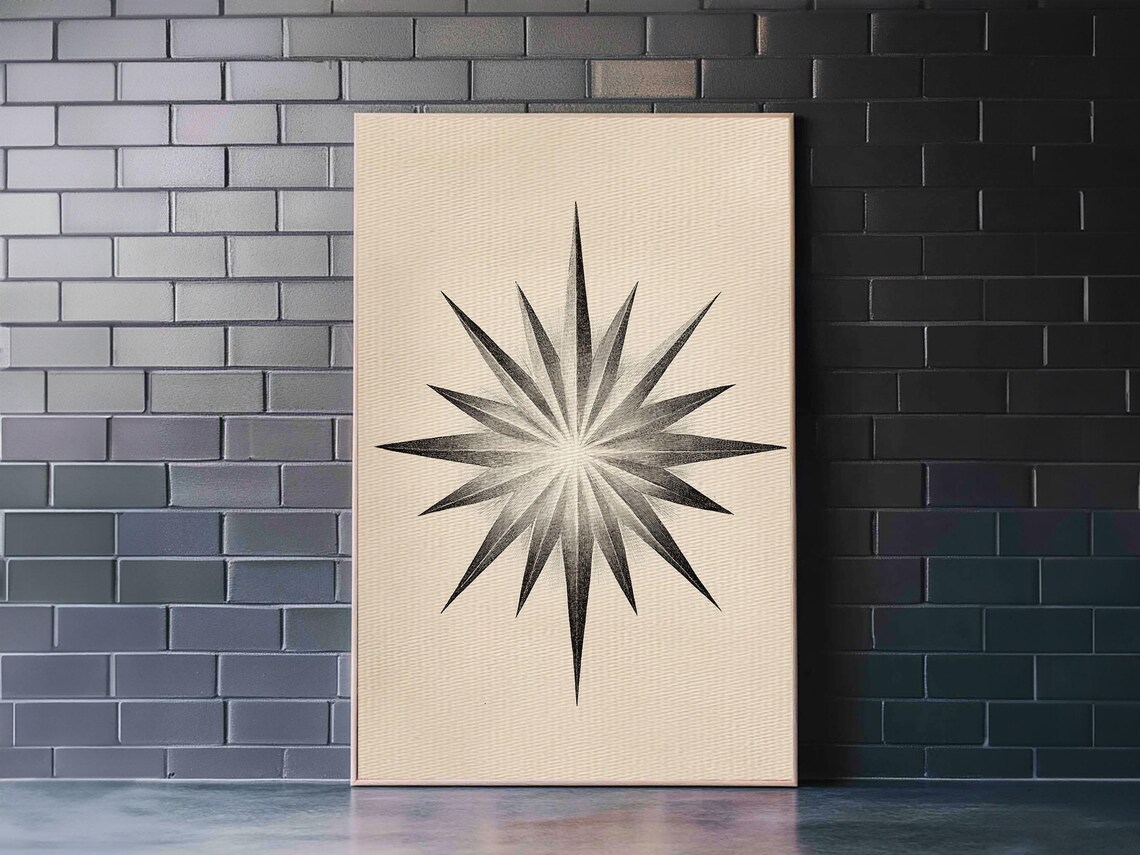 North Star Minimalist Christmas Art Poster Print - Image 5