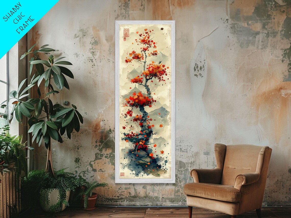 Autumn Bonsai Tree, Traditional Japanese Ukiyo-E Art Print - Image 4