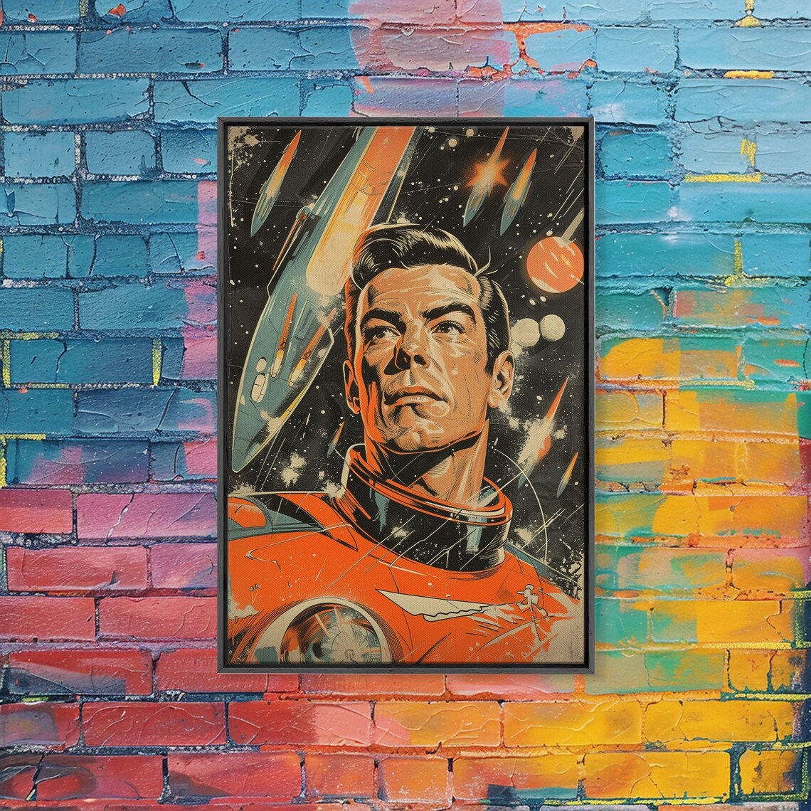Astronaut Comic Book Pop Art, Retro Futuristic Space Art - Image 2