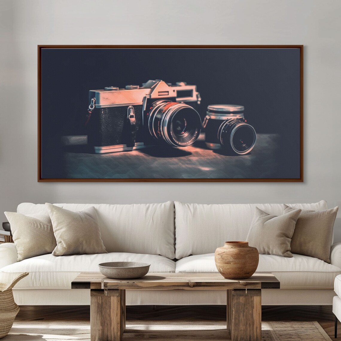 Vintage Film Camera With Lens Dramatic Dark Still Life Photo Art Poster - Image 4