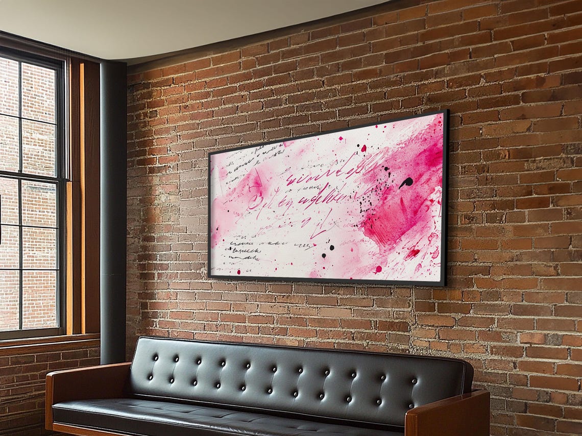Abstract Lettering Print Pink Graffiti Wall Art Modern Living Room Or Dorm Decor Bold Aesthetic Artwork Contemporary Gift Idea - Image 6