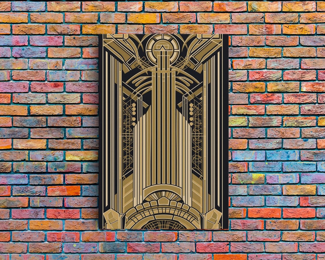 Art Deco Pattern Art Print, Geometric Office Decor