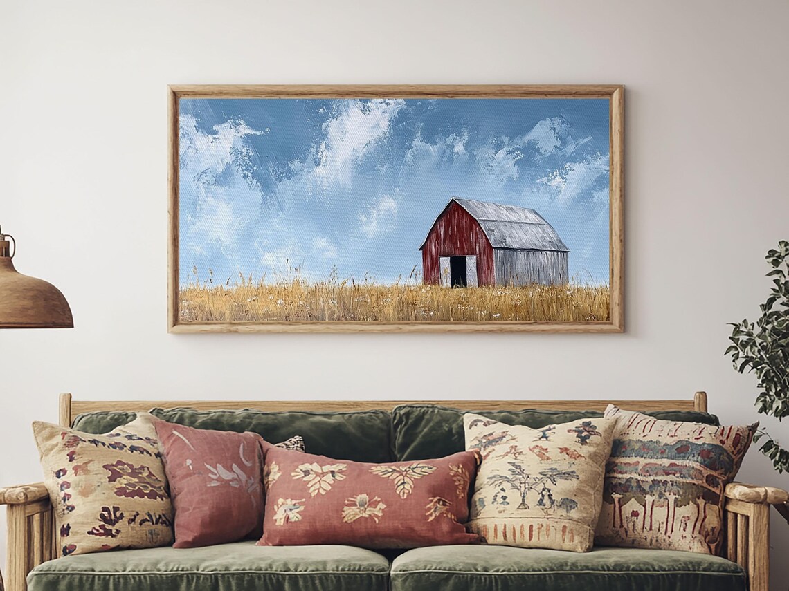 Old Farm Building in Wheat Field, Rustic Landscape Poster - Image 4
