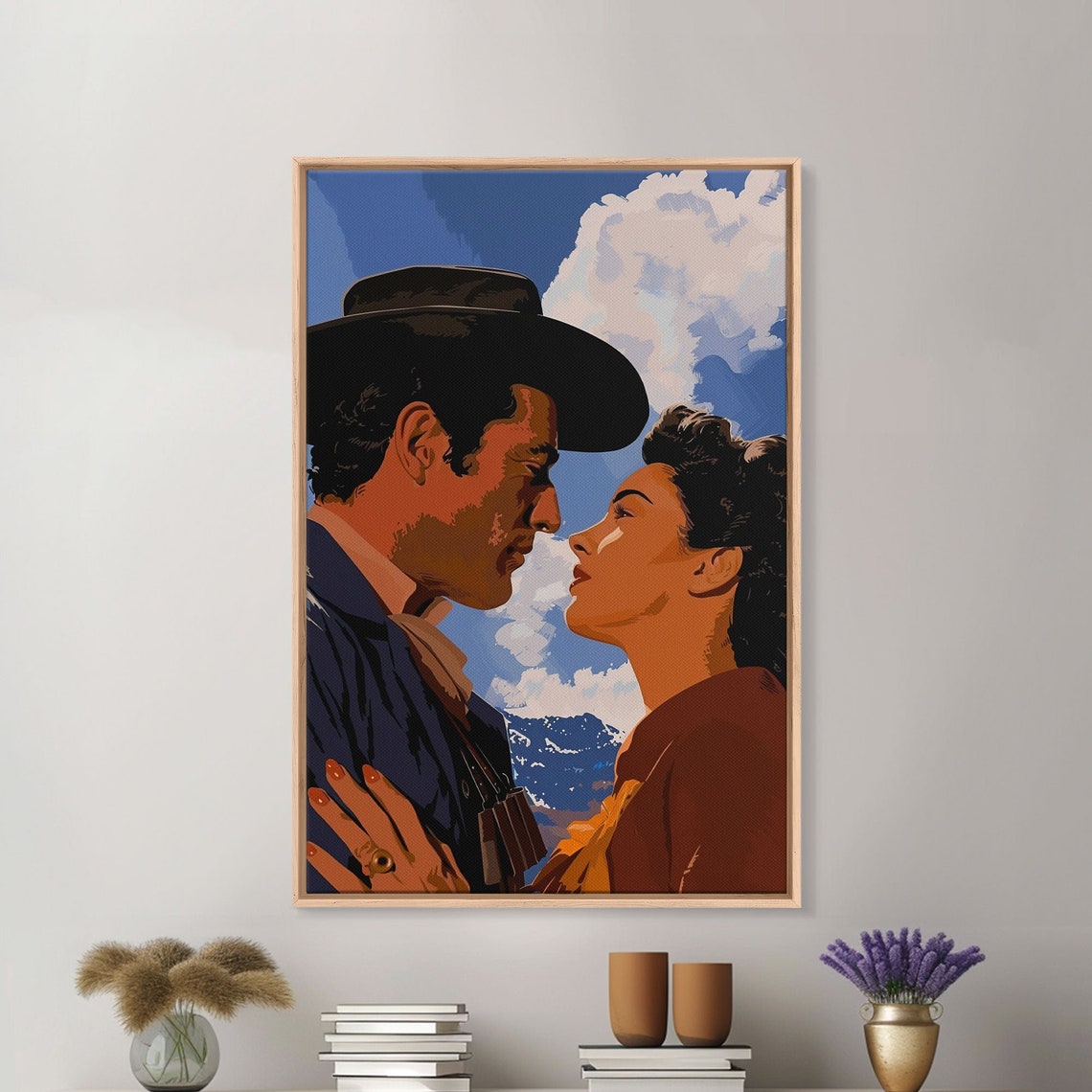 Romantic Western Cowboy Couple Retro Pop Art Love Scene Poster - Image 4