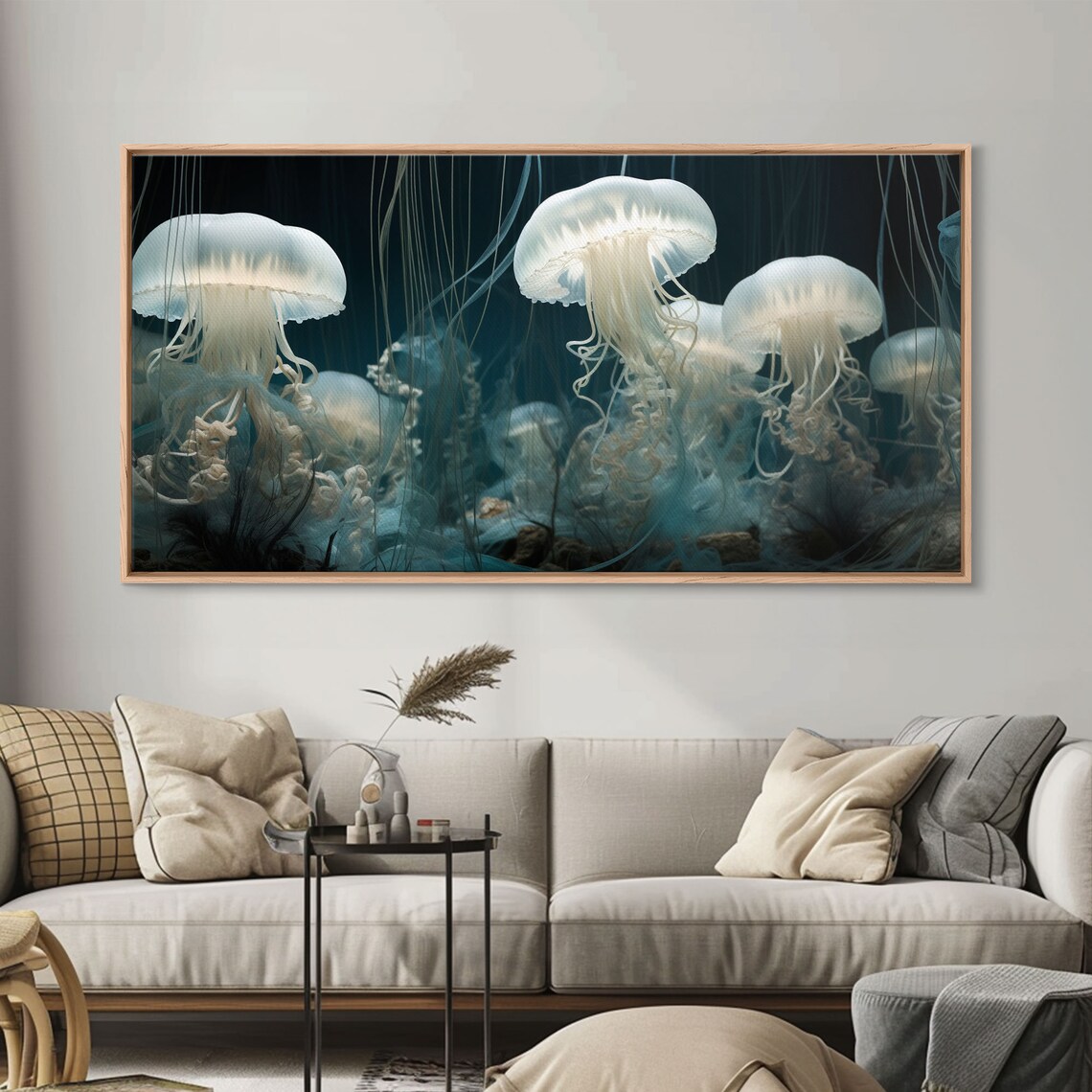 Jelly Fish Ocean Nautical Art Print, Panoramic - Image 3