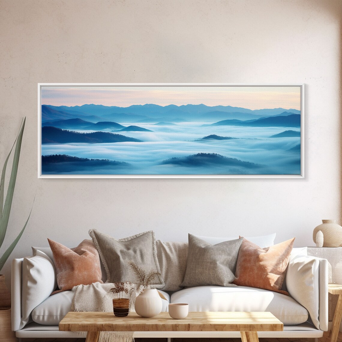 Blue Ridge Mountains Panoramic Wall Art Bluebridge Mountains National Parkway Beautiful Cabin Decor Boho Photography Wall Art Print - Image 5