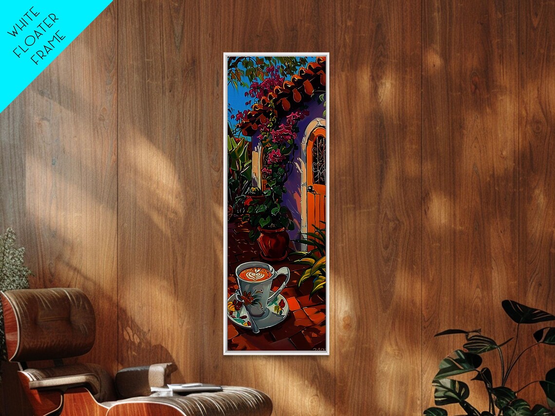 Spanish Courtyard Coffee Cup Bougainvillea Terracotta Doorway Art Poster - Image 5
