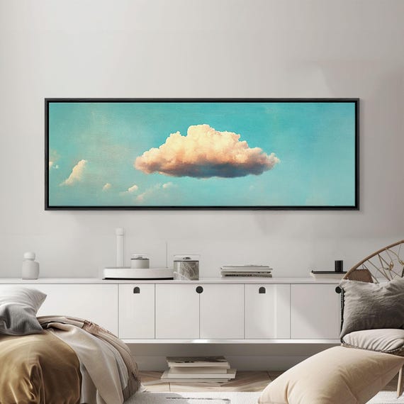 Clouds Wall Art Living Room Print Cloud Decor Cloudy Sky Signs For Home Extra Large Wall Art Large Horizontal Art