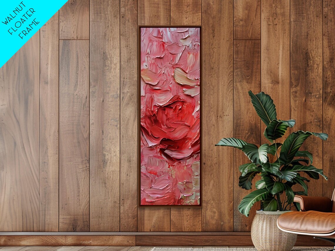 Pink Rose Textured Impasto Floral Painting Blush Art Decor Poster - Image 3