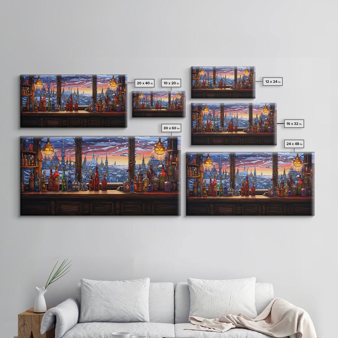 Tavern Art Window Winter Wall Art Bottles Print Print Wall Hanging Landscape Art Family Room Art Business Gift Travel Print - Image 2