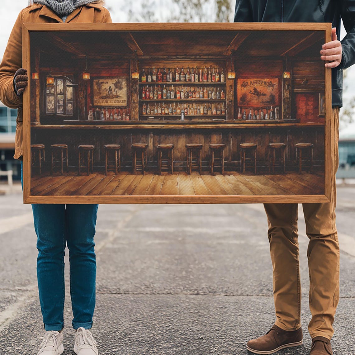 Prohibition Wall Art Saloon Wall Art Western Art Print Wall Hanging Panoramic Art Bar Decor Congratulations Gift Ranch Decor - Image 3