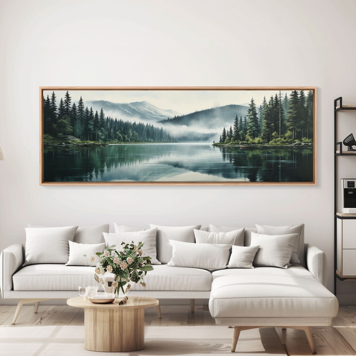Foggy Pine Forest Art Print, Modern Nature Decor - Image 3