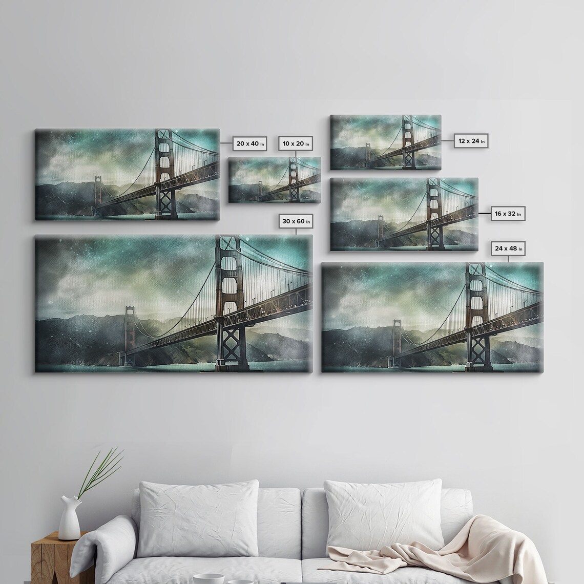 Watercolor Golden Gate Bridge Art Print, San Francisco - Image 2