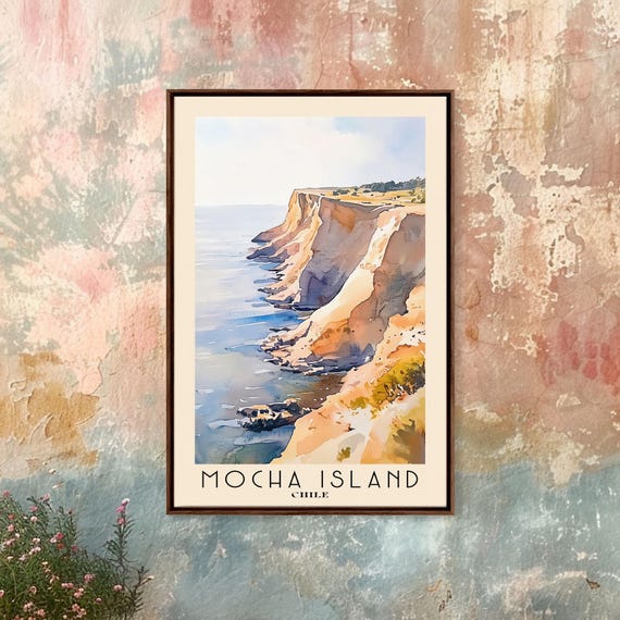 Mocha Island Chile Watercolor Print Vacation Gift Chile Wall Art Vacation Wall Art Vacatation Beach Decor Beach Or Lakehouse Art