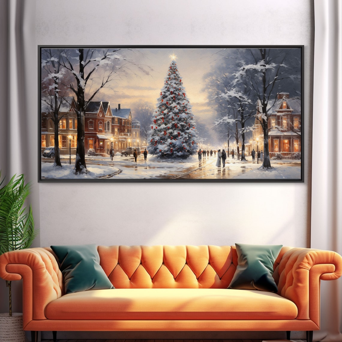 Christmas Winter Wonderland Art Print, Living Room Decor
