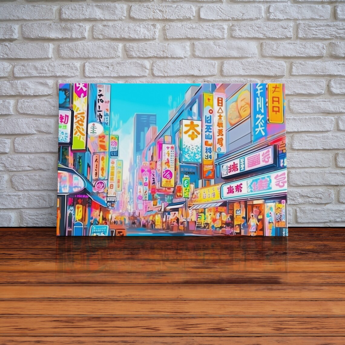 Japanese Market Watercolor, Vaporwave Art Print - Image 2